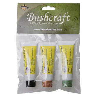 Tarncreme Tuben-Set braun / oliv / schwarz