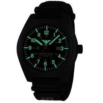 Armbanduhr Inceptor Black Steel XTAC Natoband