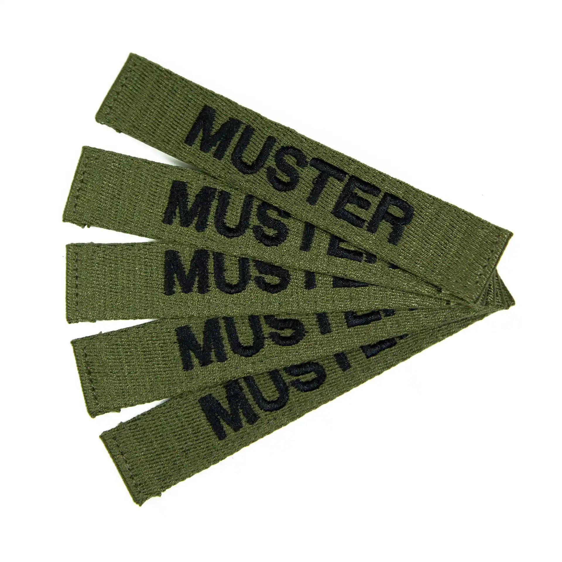 Namensbänder 5er Set Foliage Schwarz gestickt auf Textil