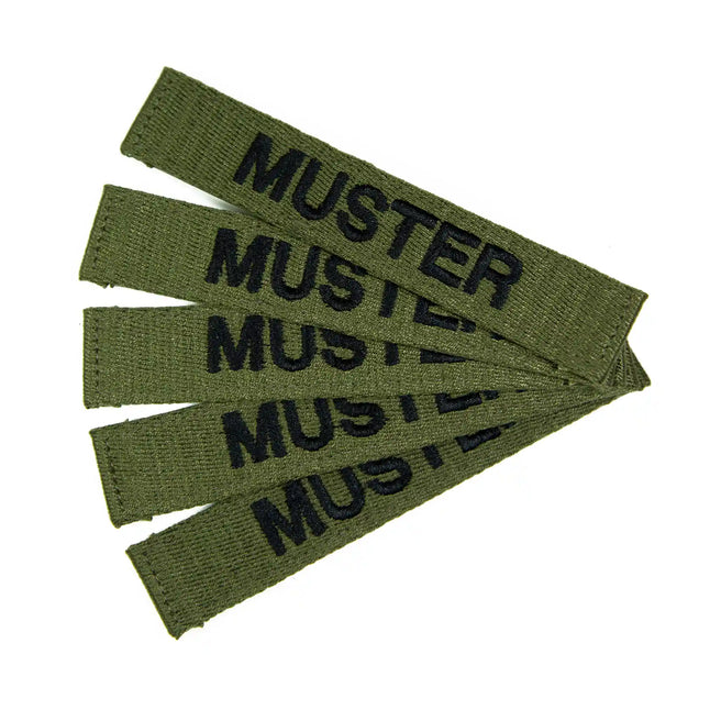 Namensbänder 5er Set Foliage Schwarz gestickt auf Textil