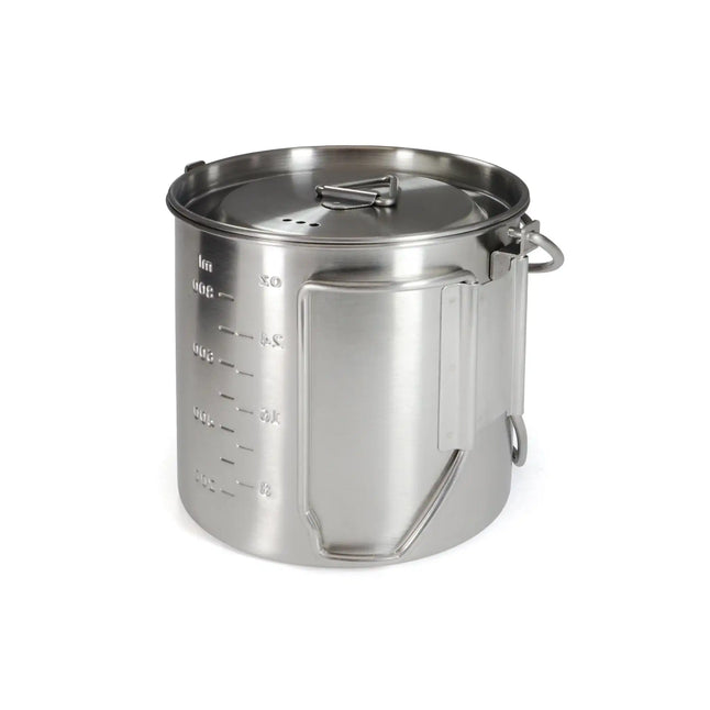 Edelstahl Camping Topf 2 in 1