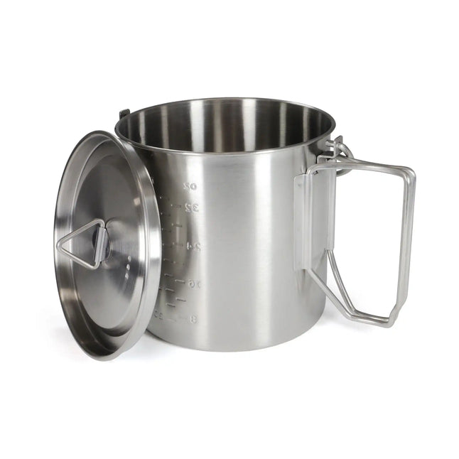 Edelstahl Camping Topf 2 in 1