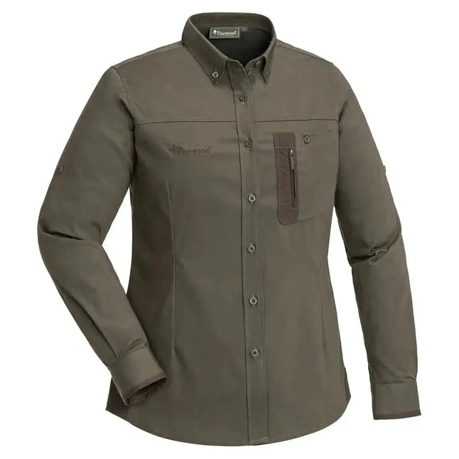 pinewood-hemd-tiveden-insectstop-olive-suede-brown-frauen-ansicht-1